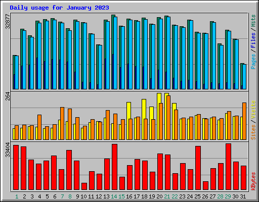 Daily usage for January 2023