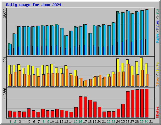 Daily usage for June 2024