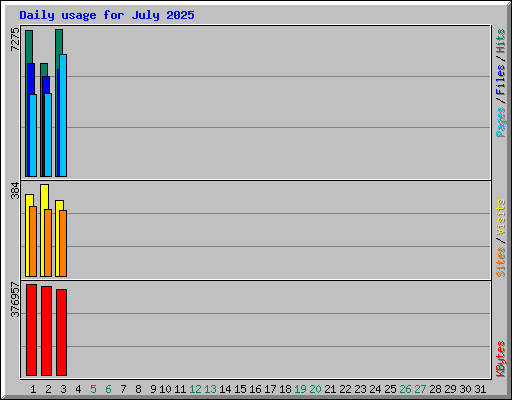 Daily usage for July 2025