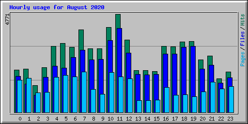 Hourly usage for August 2020